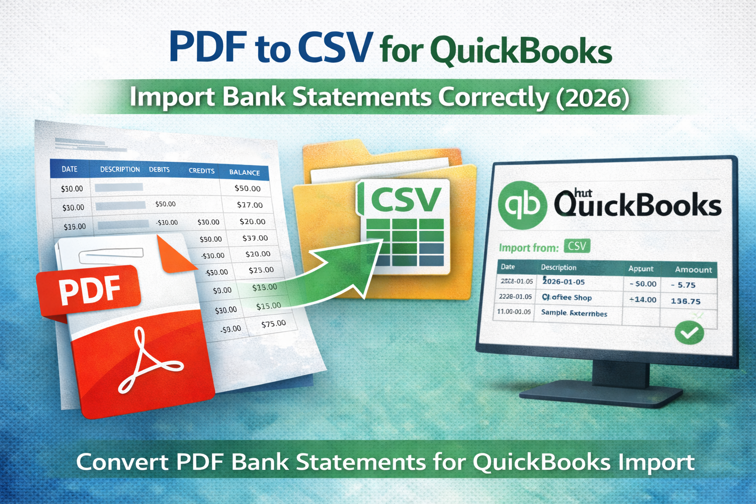 PDF to CSV for QuickBooks: Import Bank Statements Correctly (2026)